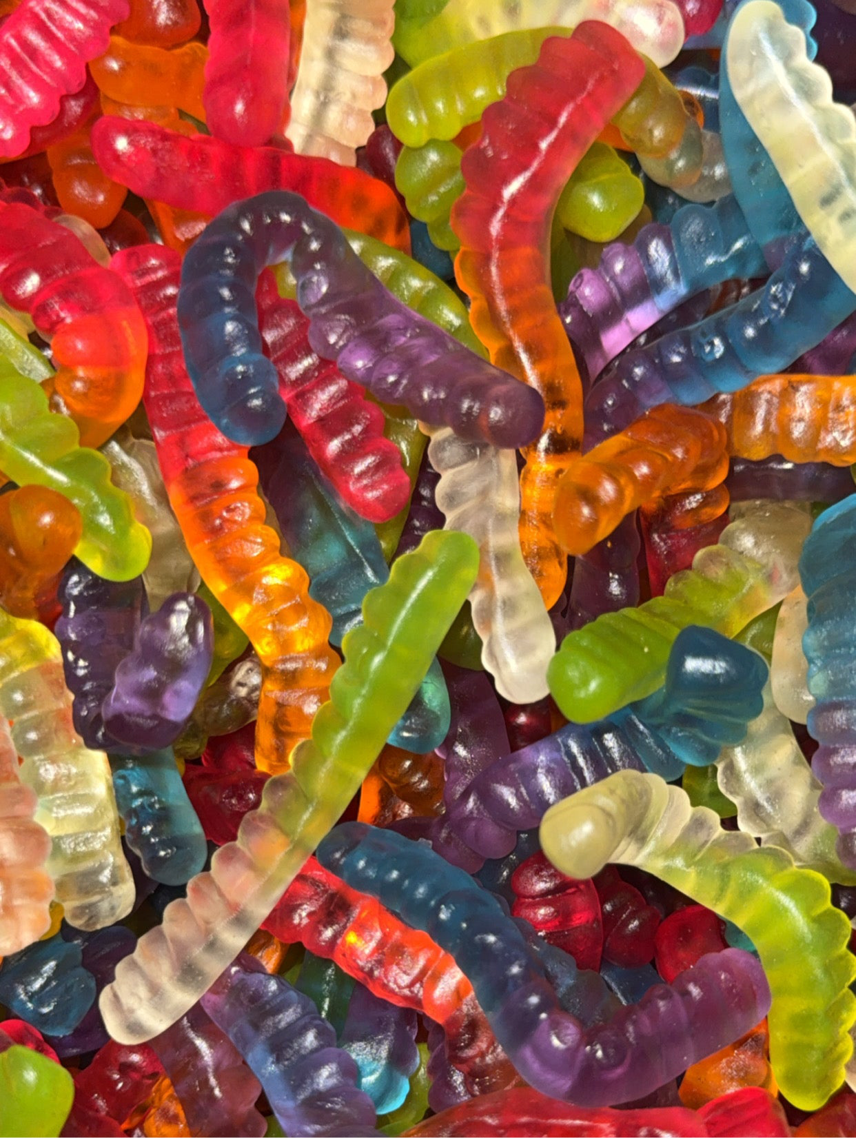 Vers de terre gélifiés lisses (lucioles) (100g)