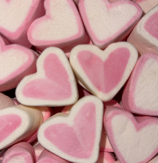 Marshmallow Coeurs Rose Blanc (50g)