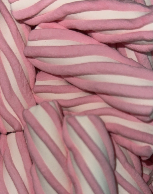 Marshmallow Strié Rose & Blanc (100g)